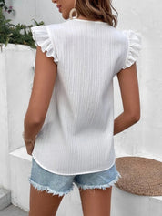 Full Size Ruffled V-Neck Tank