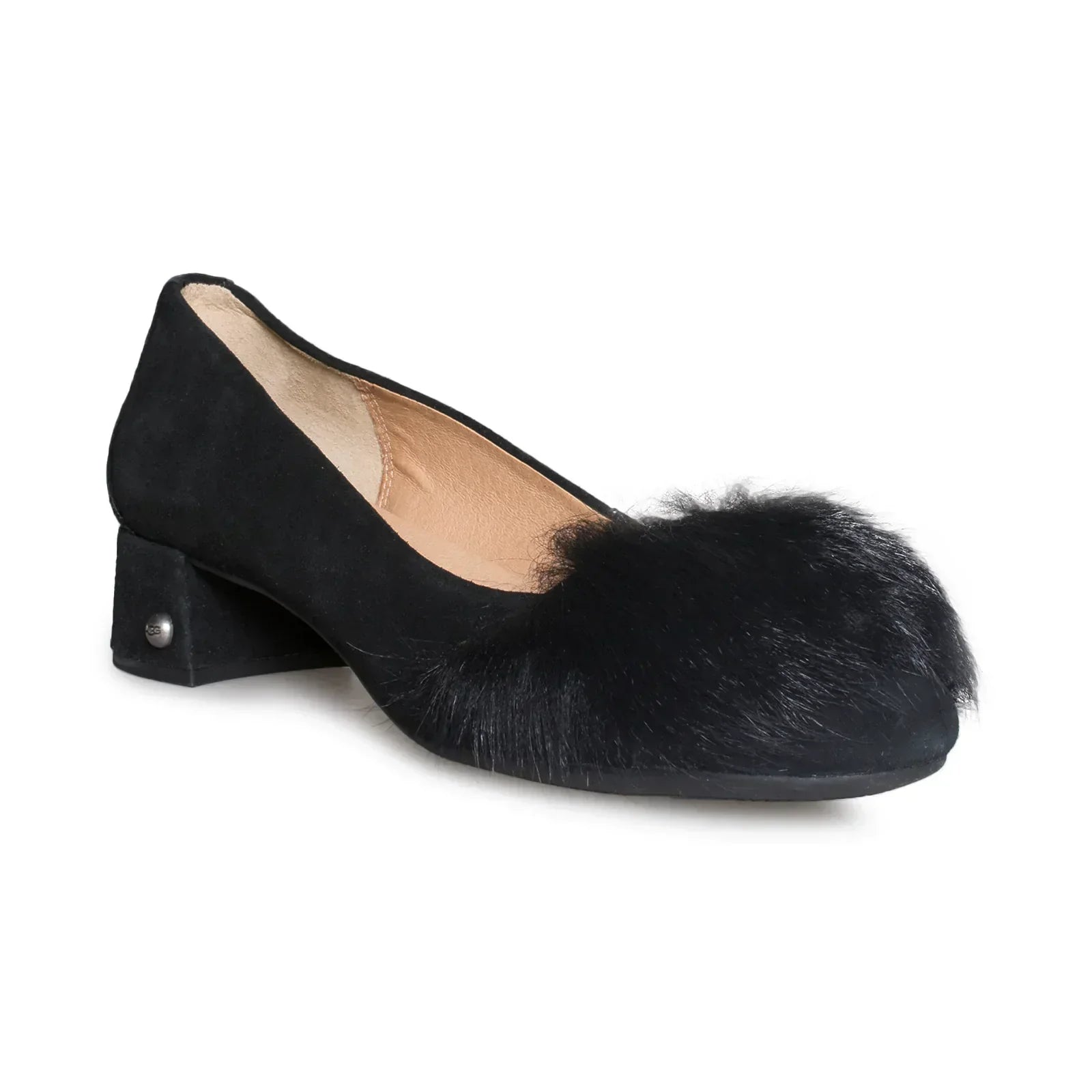 UGG Koa Fluff Heel Black Shoes - Women's