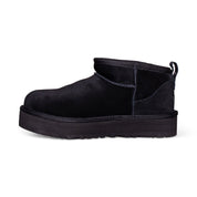 UGG Classic Ultra Mini Platform Black Boots - Youth