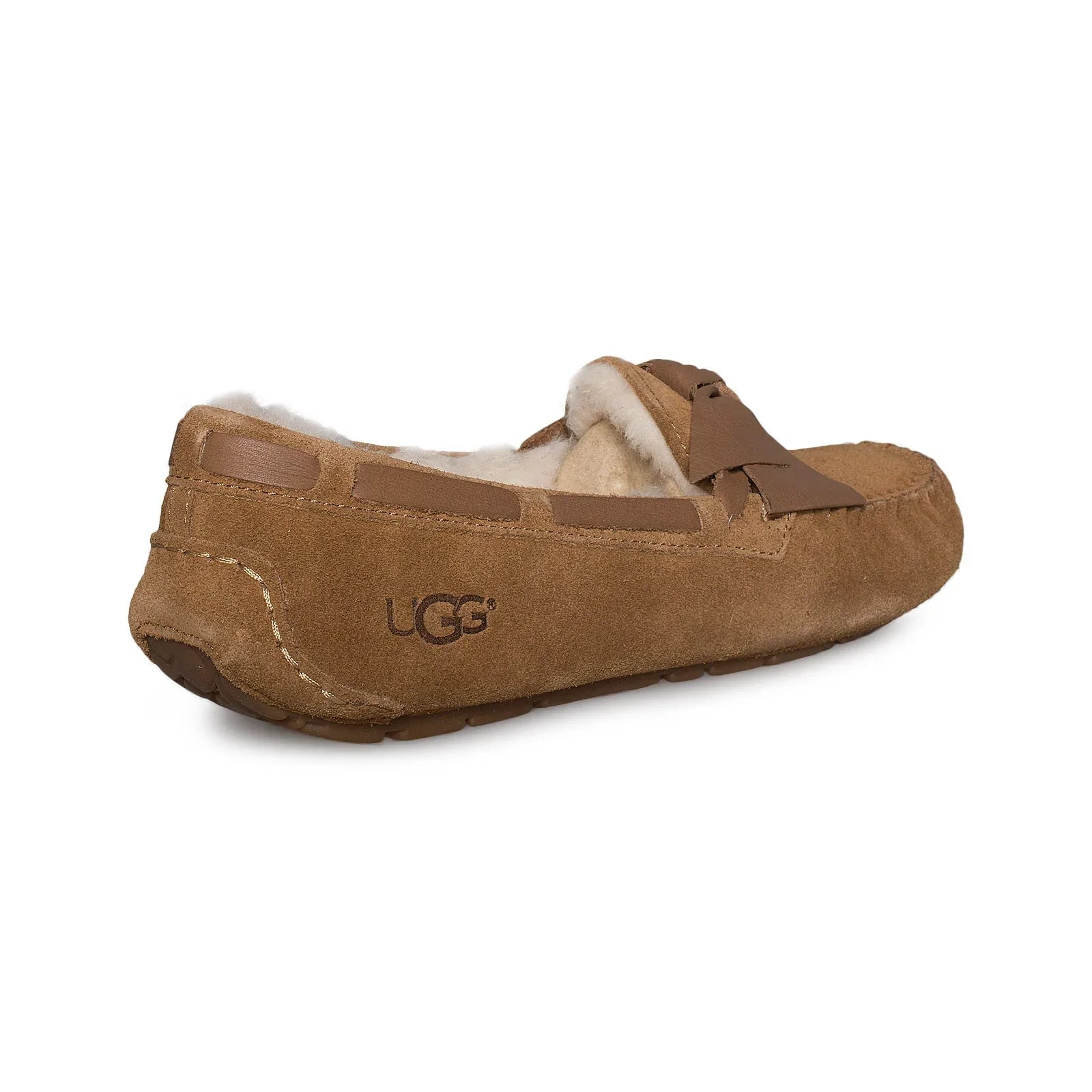 UGG Dakota Leather Bow Chestnut Slippers - Women's