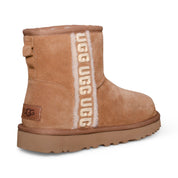 UGG Classic Mini Shearling Logo Chestnut Boots - Women's