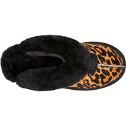 Women's Coquette Panther Print Shearling Slippers In Butterscotch