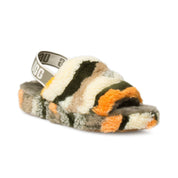 UGG Fluff Yeah Slide Cali Collage Olive Multi Slippers - Women's