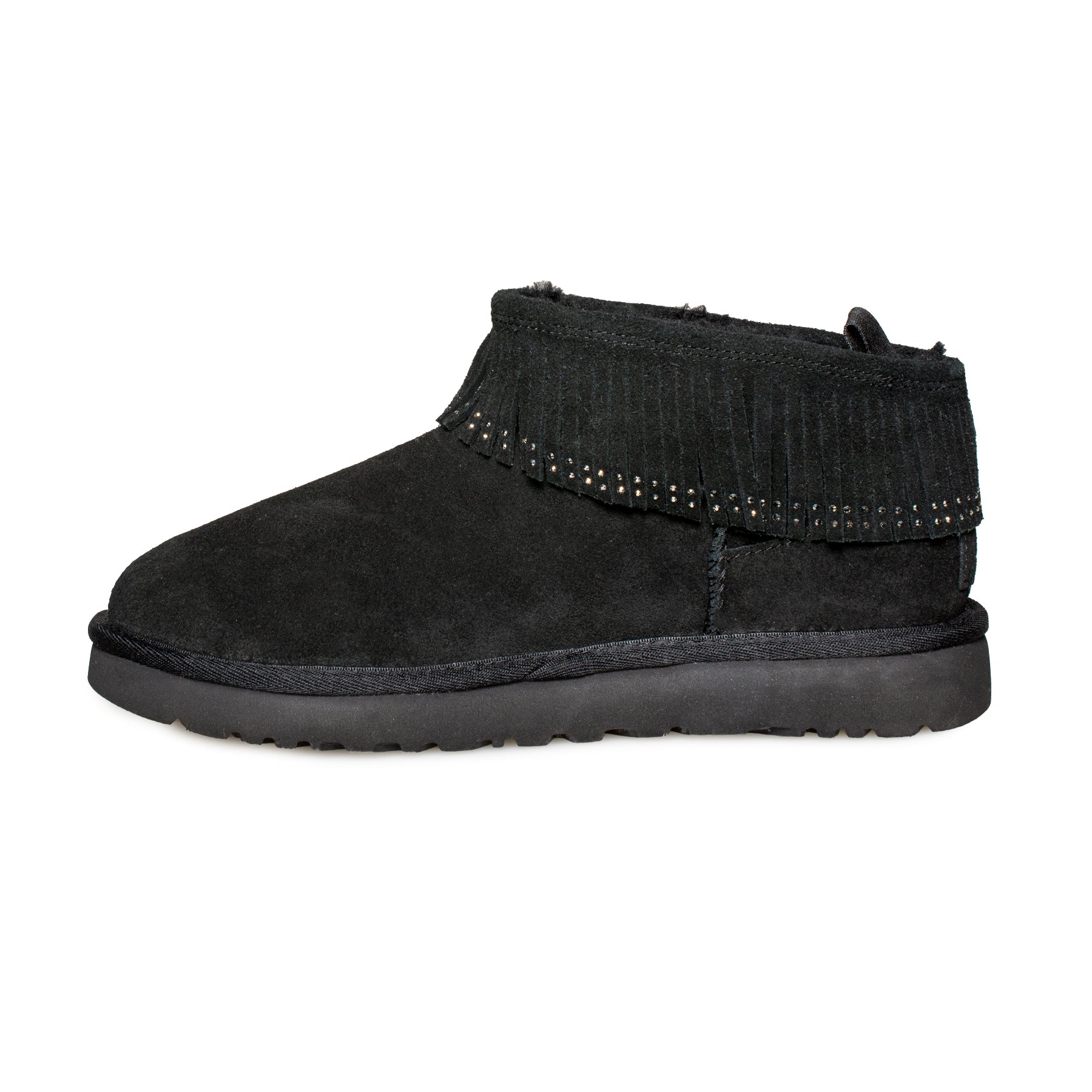 UGG Ultra Mini Fringe Bling Black Boots - Women's