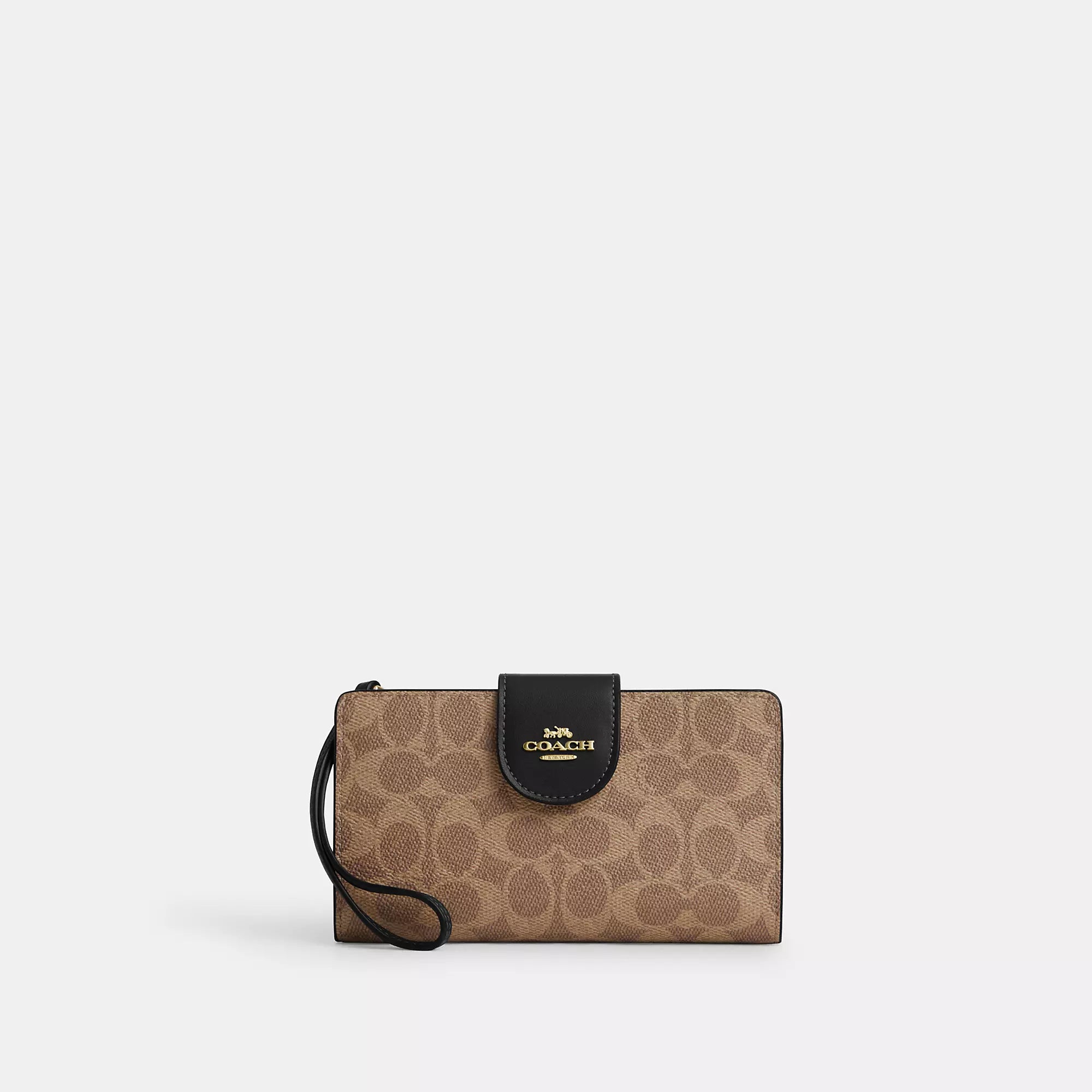 Coach Outlet Phone Wallet In Signature Canvas