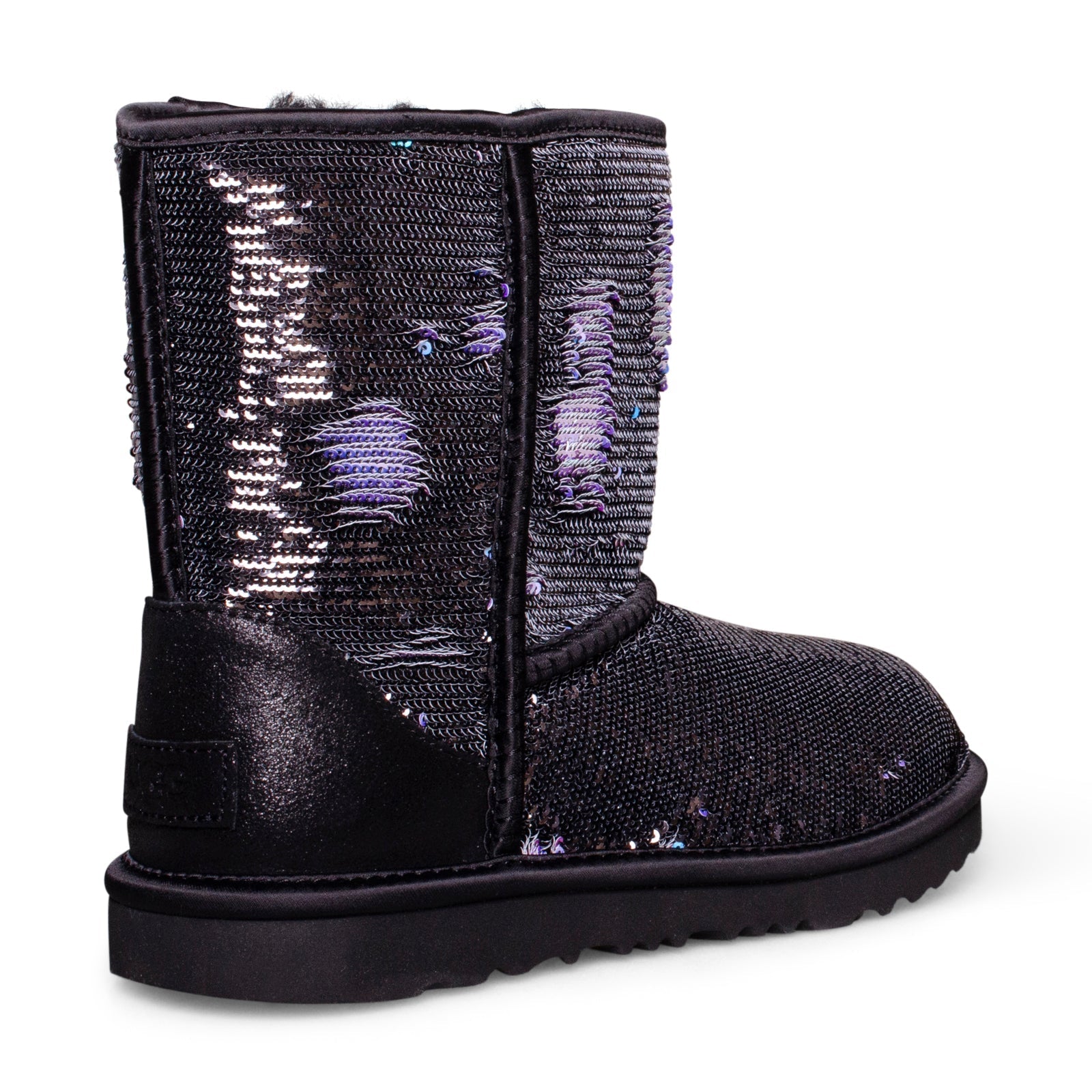 UGG Classic Short II Sequin Black Boots - Youth