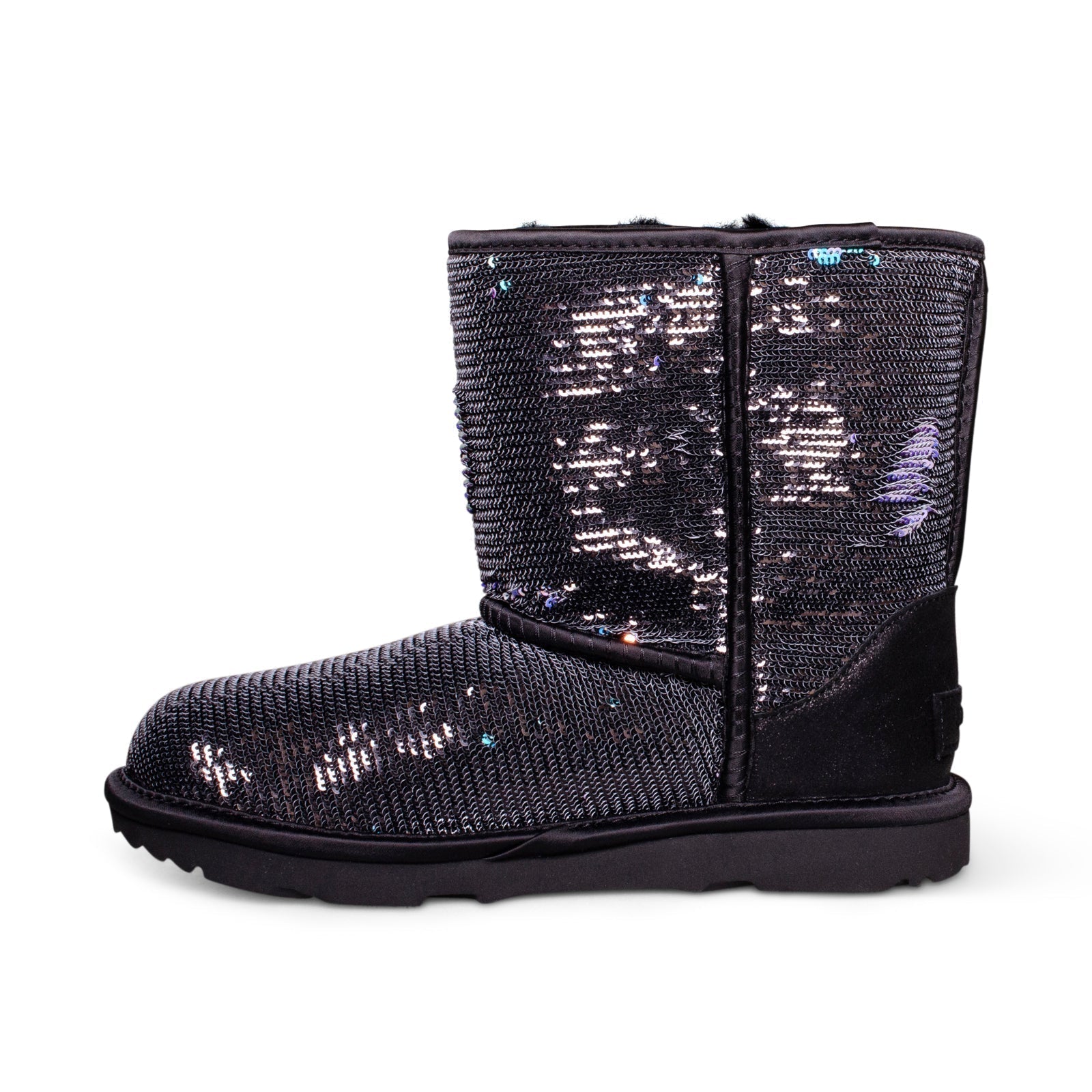 UGG Classic Short II Sequin Black Boots - Youth