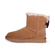 UGG Mini Bailey Ribbed Bow Chestnut Boots - Women's