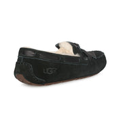 UGG Dakota Leather Bow Black Slippers - Women's