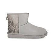 UGG Classic Mini Metallic Snake Silver Boots - Women's