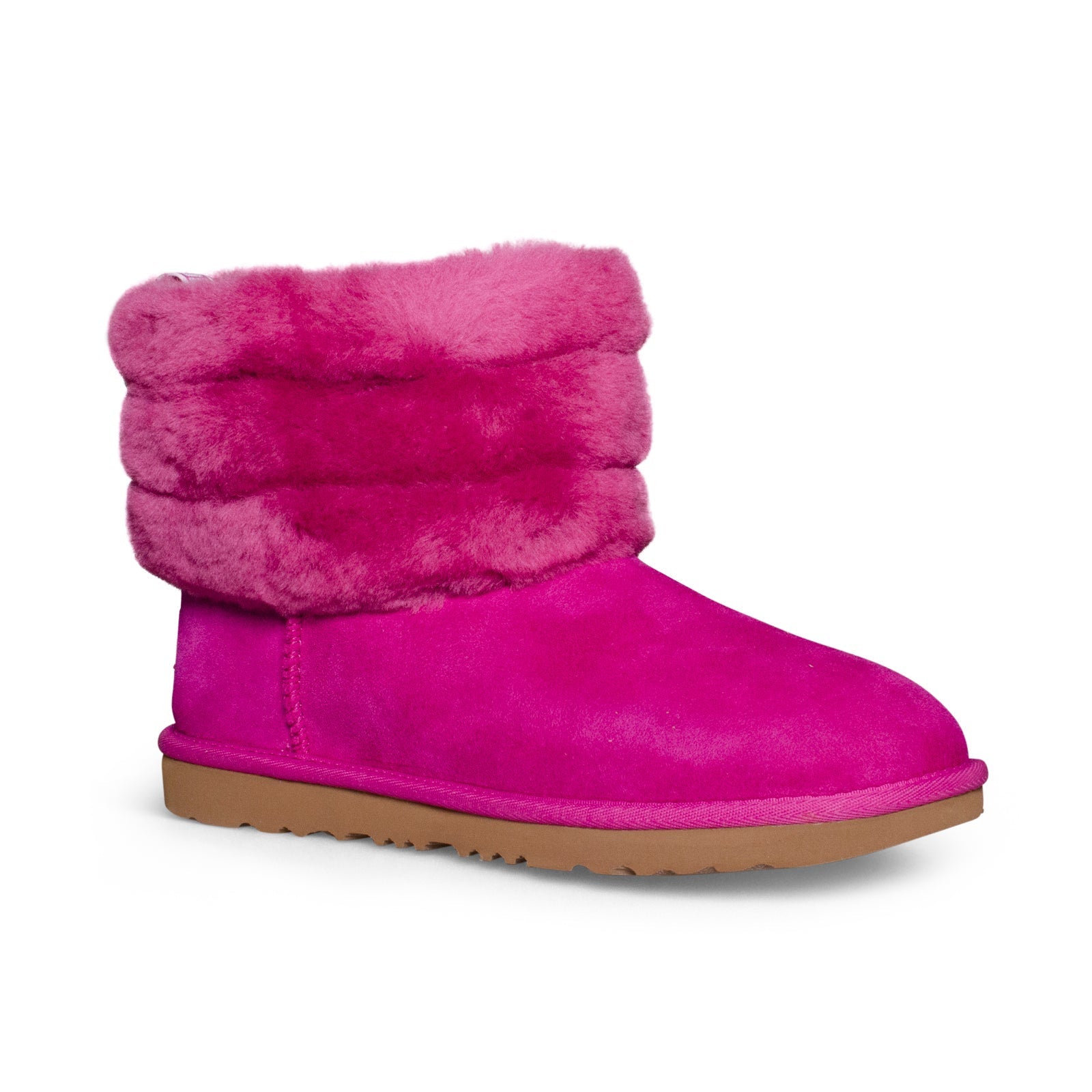 UGG Fluff Mini Quilted Fuchsia Boots - Youth