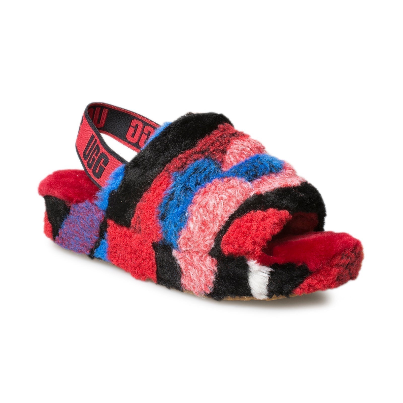 UGG Fluff Yeah Slide Cali Collage Red Slippers - Women's