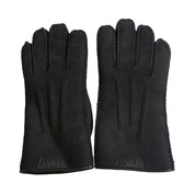 UGG Casual With Leather Logo Black Gloves - Men's