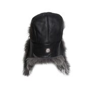 UGG Toscana Long Pile Trapper Leather Black Hat - Women's