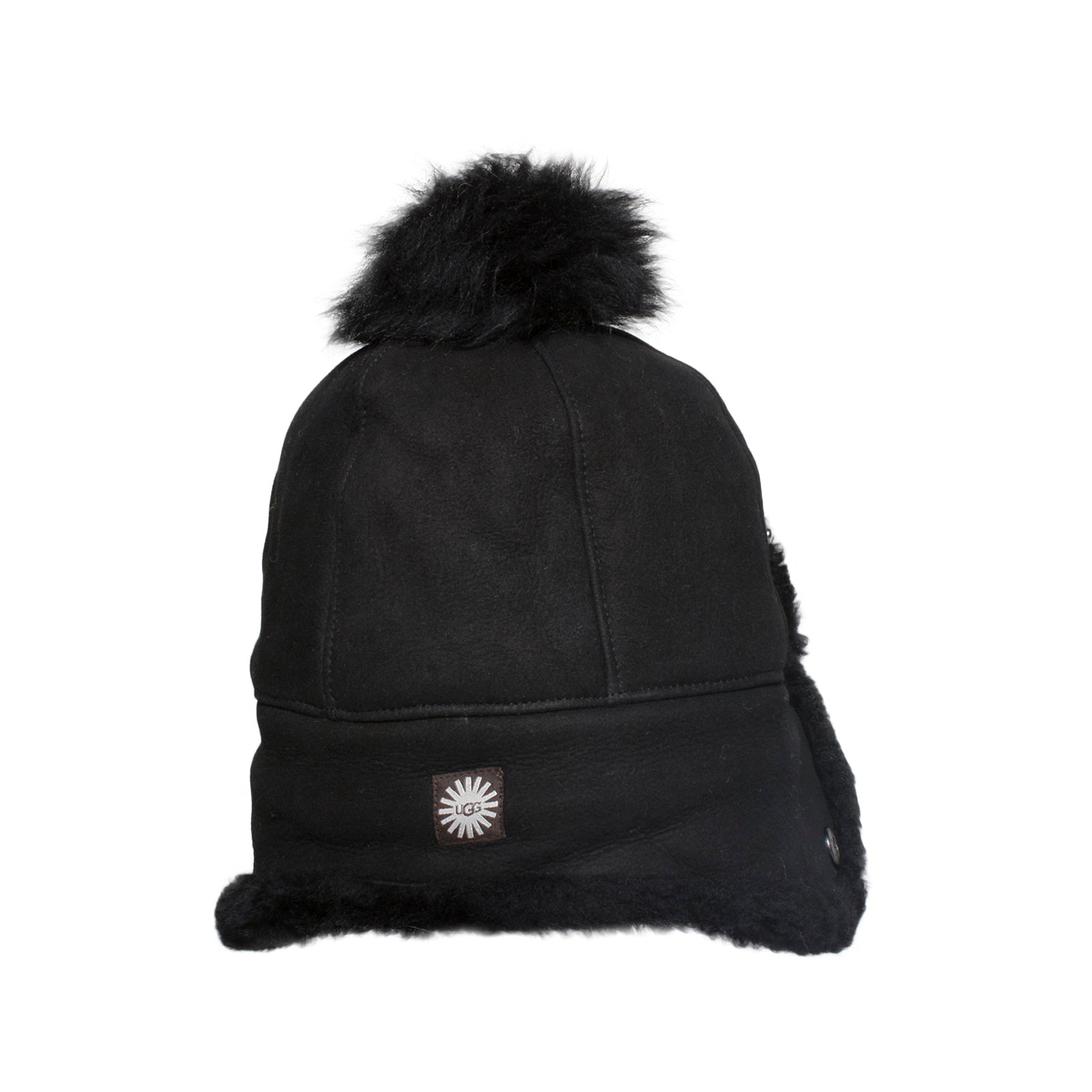 UGG Sheepskin Pom Black Hat - Woman's