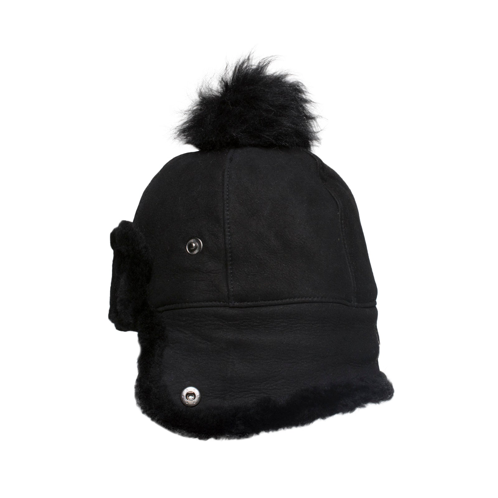 UGG Sheepskin Pom Black Hat - Woman's