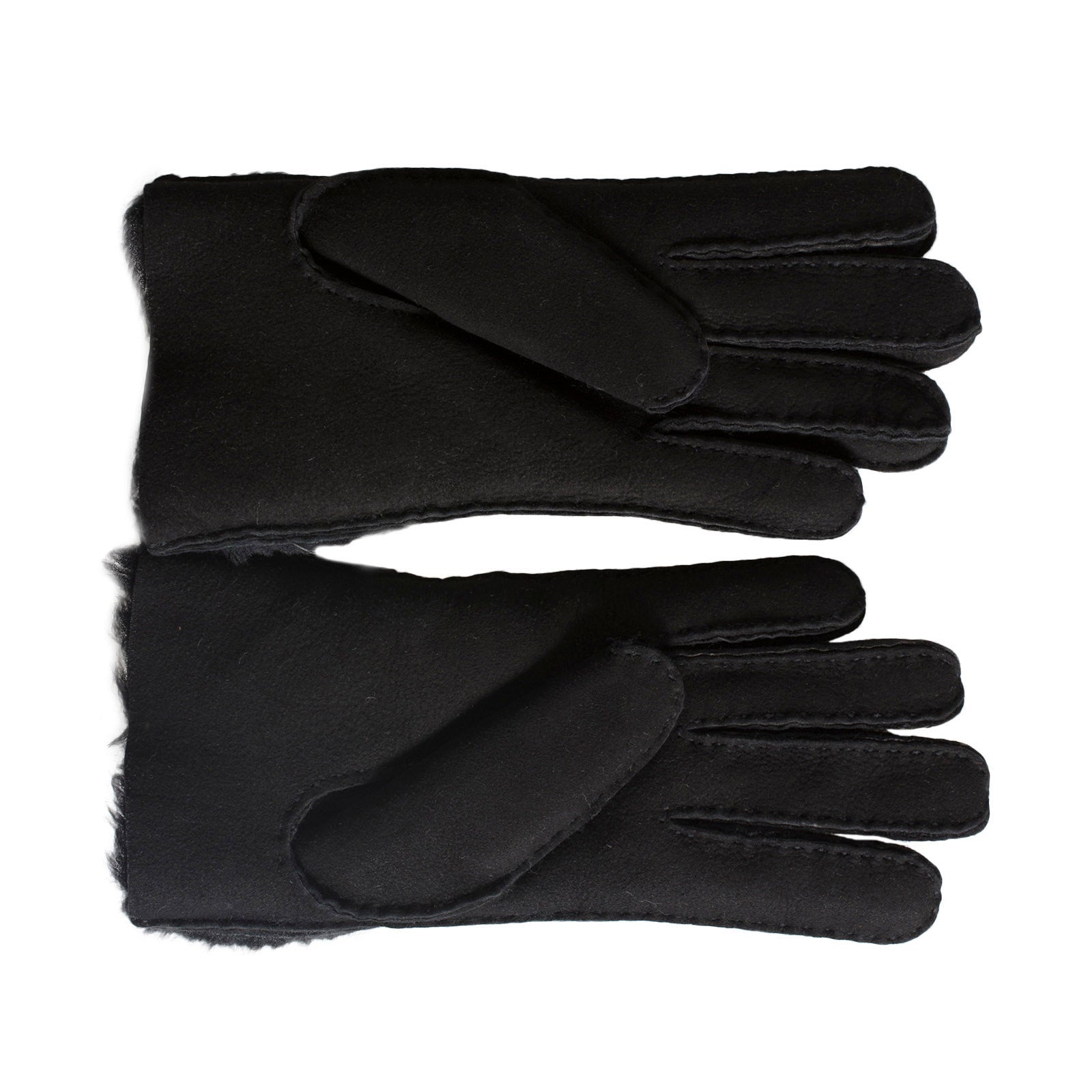 UGG Sheepskin Bow Black Gloves - Women's