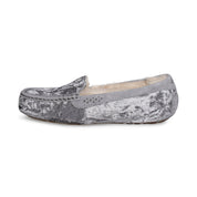 UGG Ansley Crushed Velvet Silver Slippers - Women's