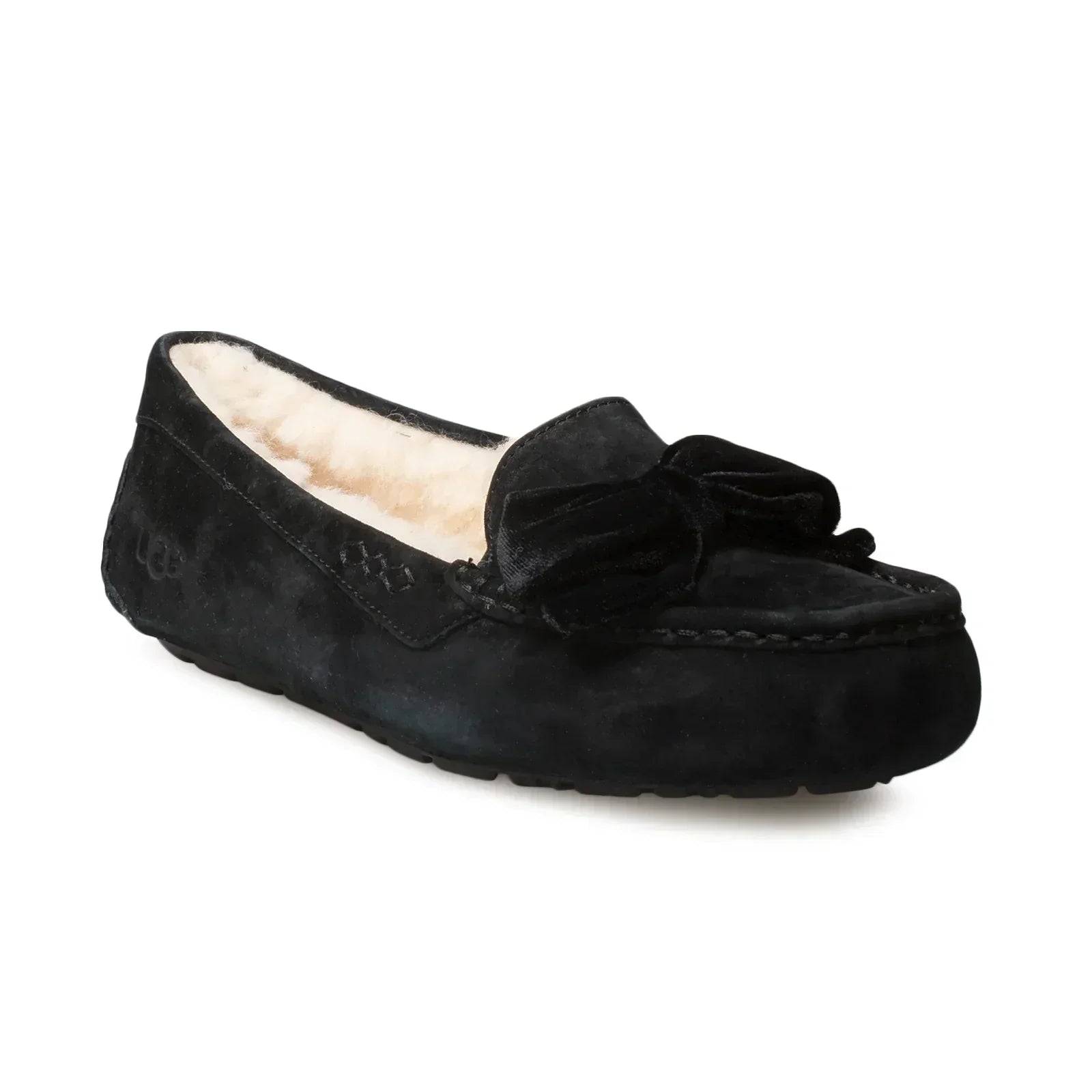 UGG Clara Velvet Ribbon Black Slippers - Women's