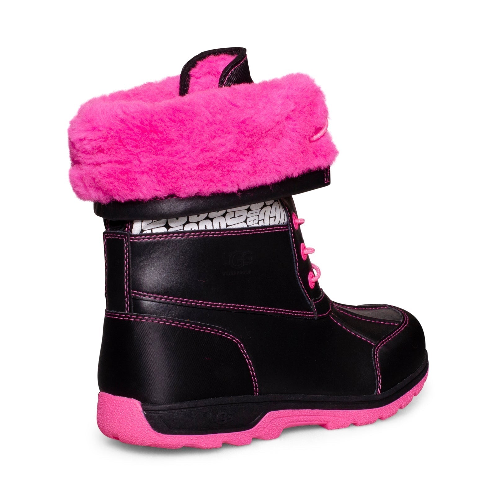 UGG Butte II CWR Glow Graphic Pink / Black Boots - Youth