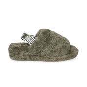 UGG Fluff Yeah Burnt Olive Slippers - Women's