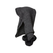 UGG Quatro Pom Cashmere Charcoal Heather Scarf - Women's