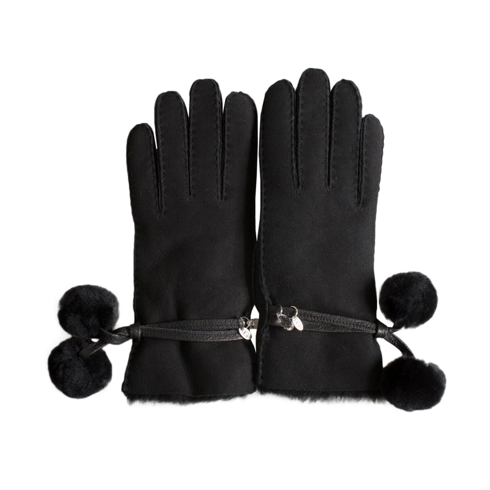 UGG Brita Sheepskin Black Gloves - Women's