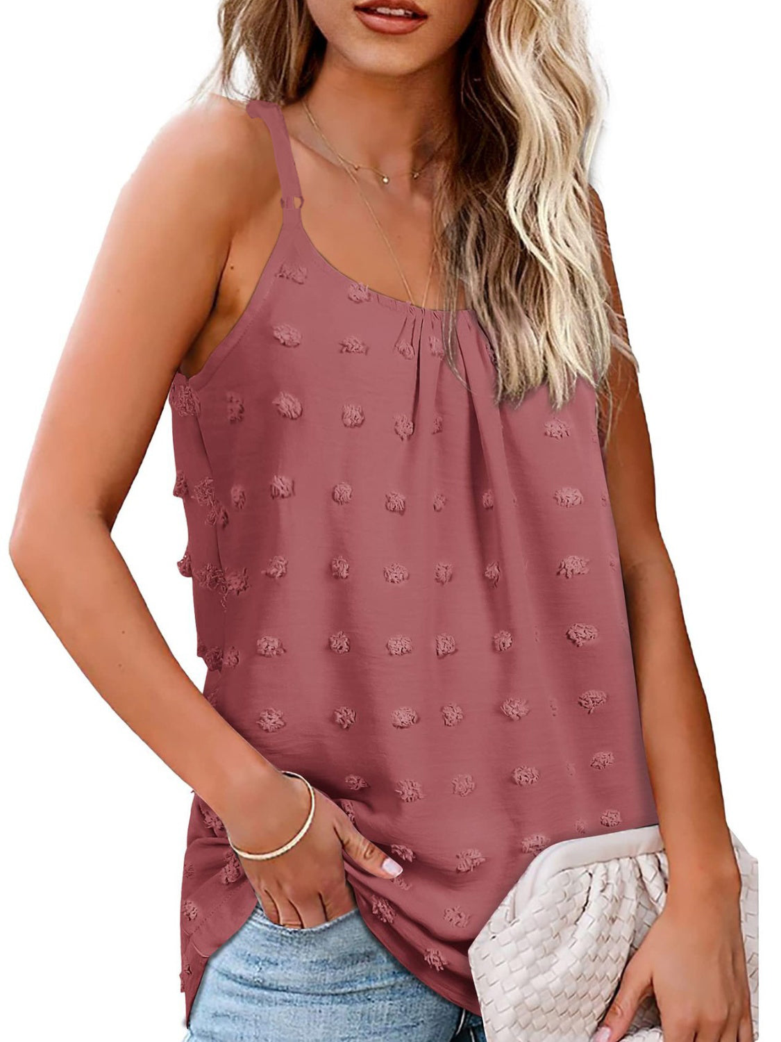 Swiss Dot Scoop Neck Cami