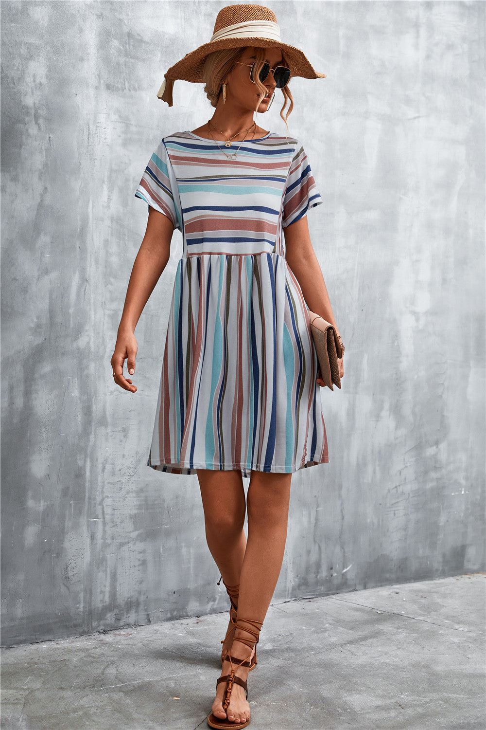 Striped Round Neck Dress