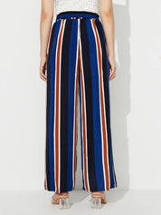 Side Slit Contrast Wide Leg Pants