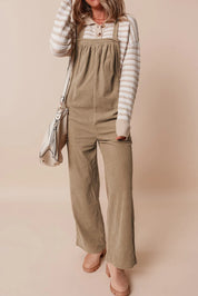 Square Neck Wide Strap Overalls