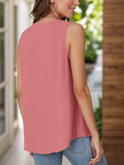 Full Size Ruched V-Neck Tank