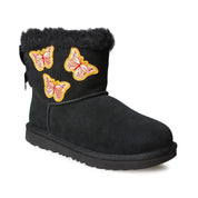 UGG MIni Bailey Bow II Butterfly Black Boots - Youth