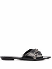 Balenciaga Le Cagole Leather Flat Sandals