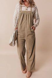 Square Neck Wide Strap Overalls