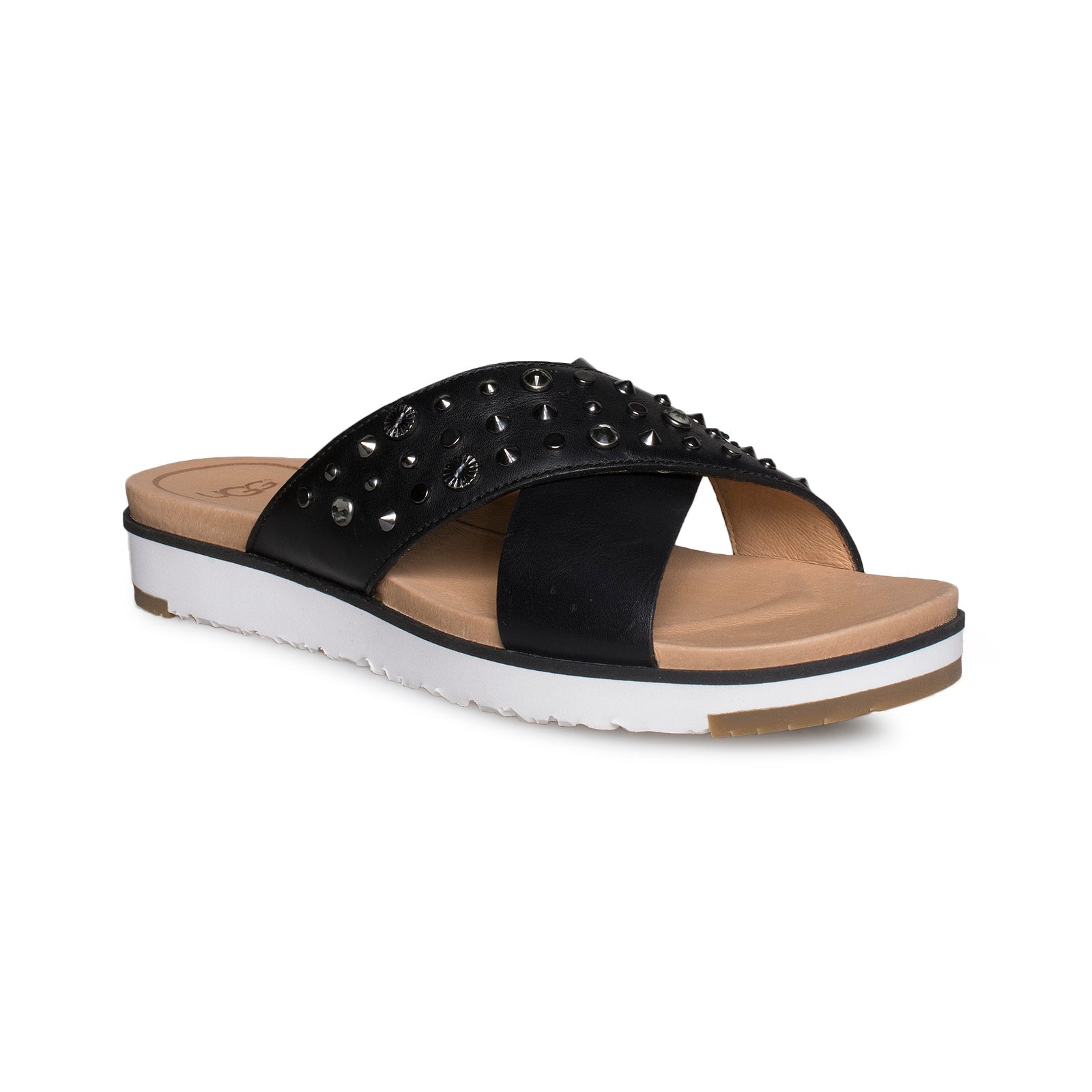 UGG Kari Studded Bling Black Flip Flops - Women's