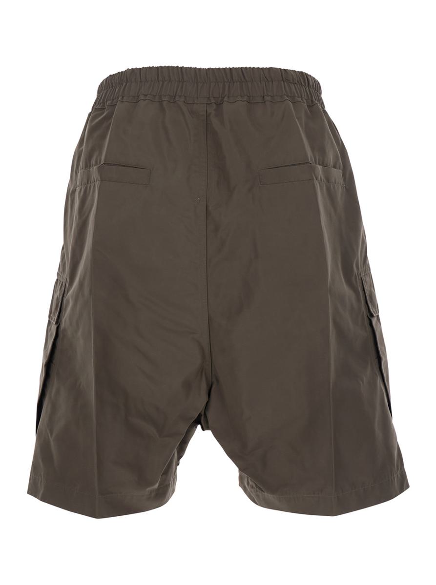 'Cargobela' Grey Shorts With Elastic Waist With Drawstring And Patch Cargo Pockets In Cotton Man