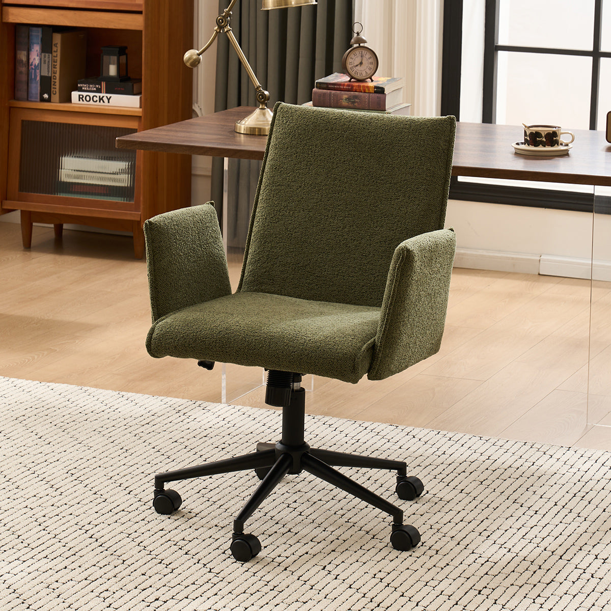 YOUNIKE Office Chair Modern Vanity Chair with Wheels