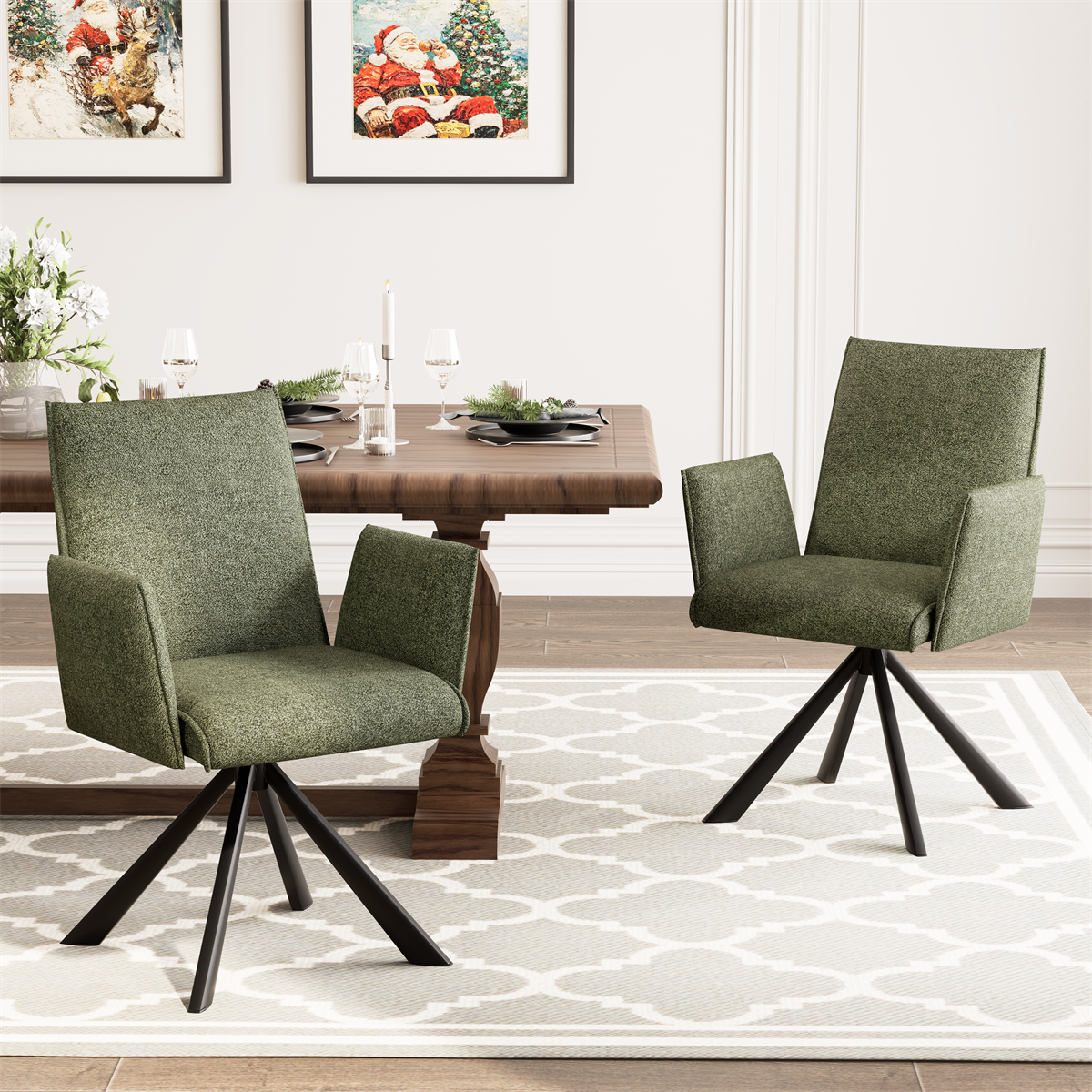 YOUNIKE Dining Chairs Swivel Criss Cross Chair