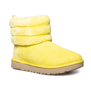 UGG Fluff Mini Quilted Margarita Yellow Boots - Women's