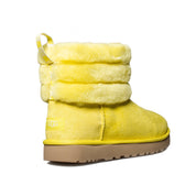 UGG Fluff Mini Quilted Margarita Yellow Boots - Women's