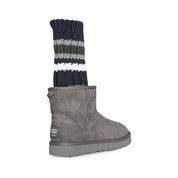 UGG Sacai Knit Classic Mini II Grey Boots - Women's