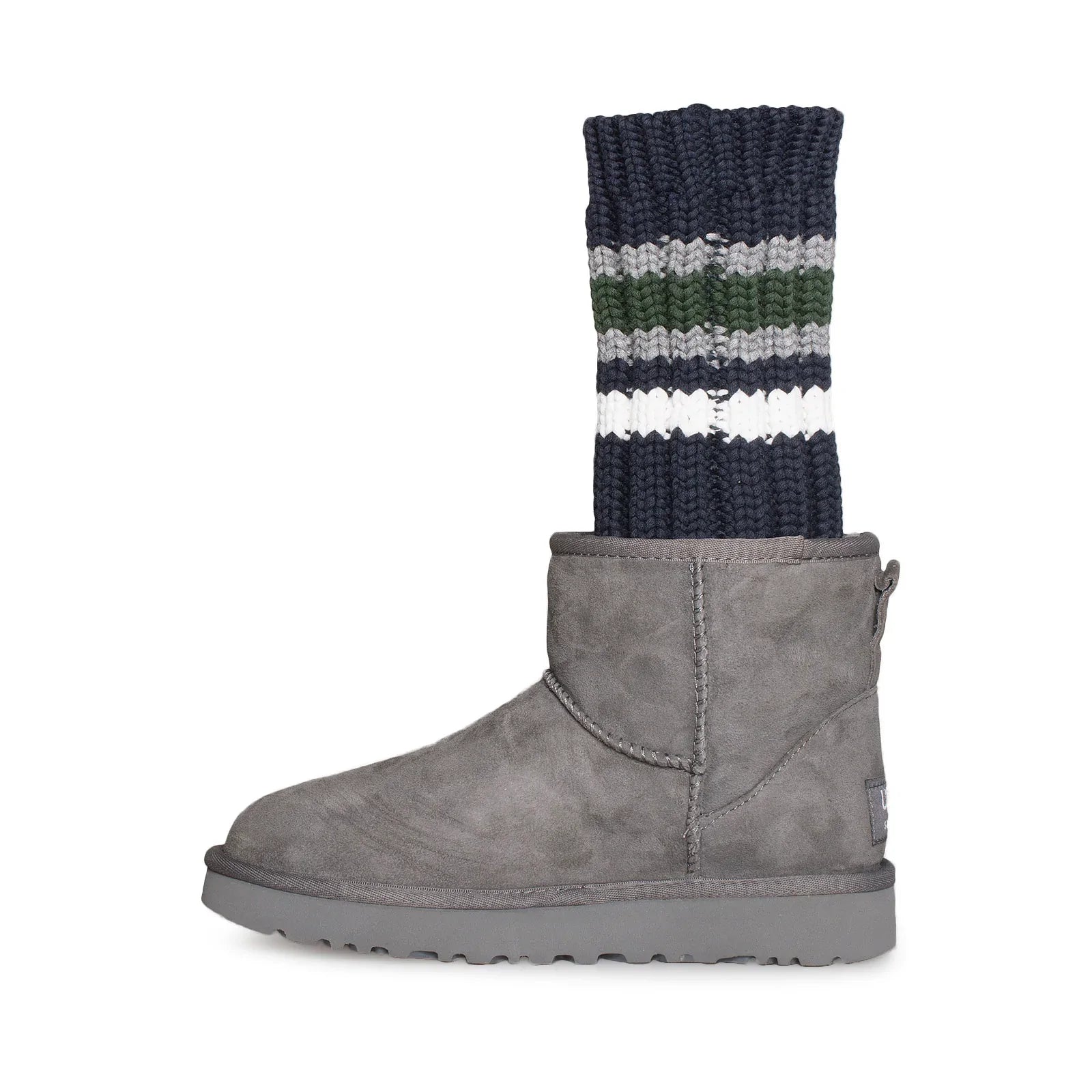 UGG Sacai Knit Classic Mini II Grey Boots - Women's