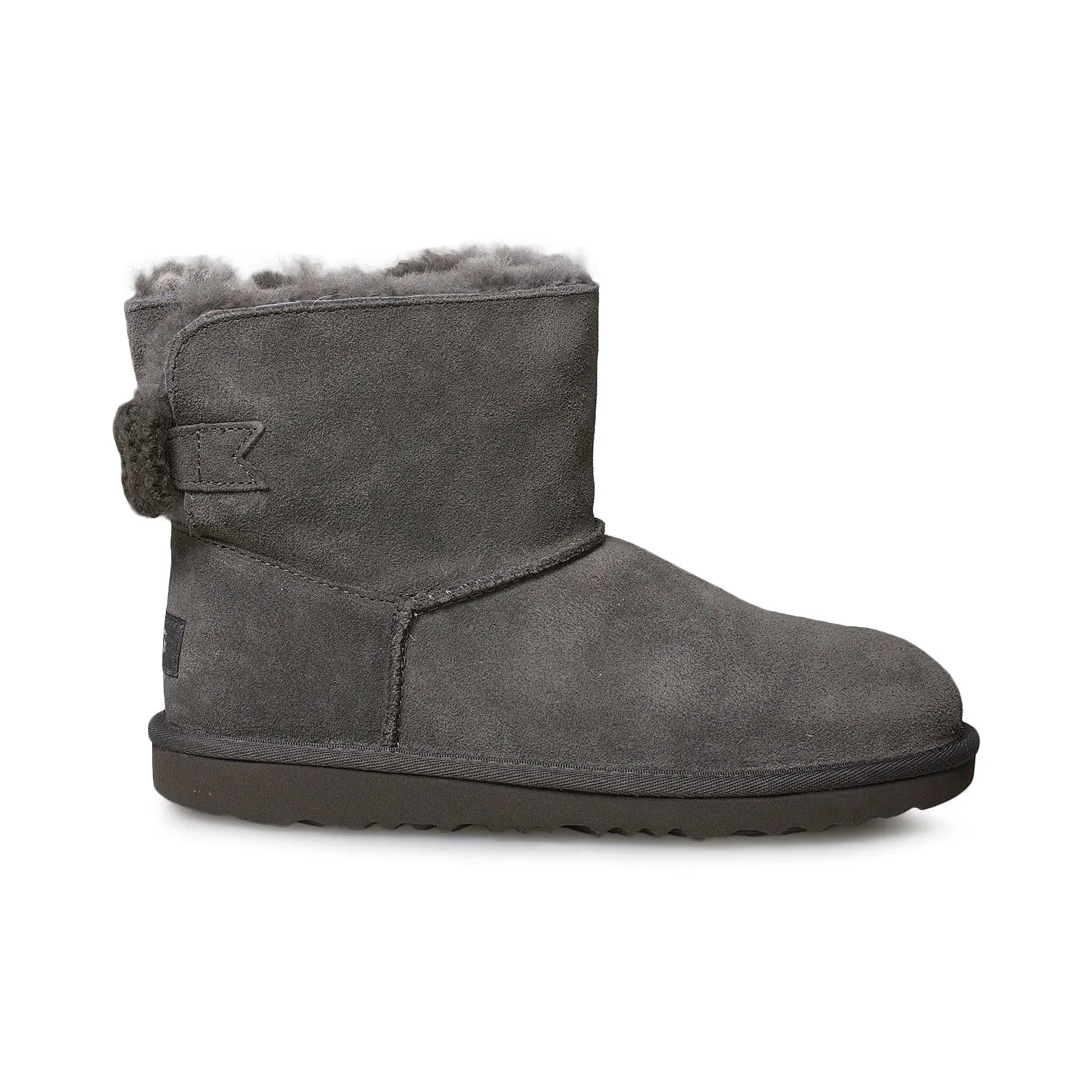 UGG Mini Bailey Knit Bow Charcoal Boots - Youth