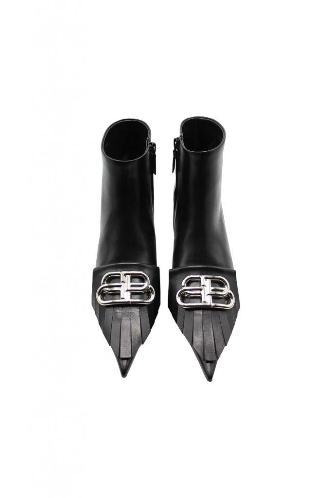 Balenciaga Pointed Leather Boots Shoes