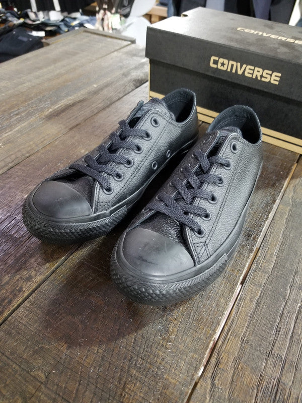 Converse Chuck Taylor All Star Leather Low Top Black Mono 135253C