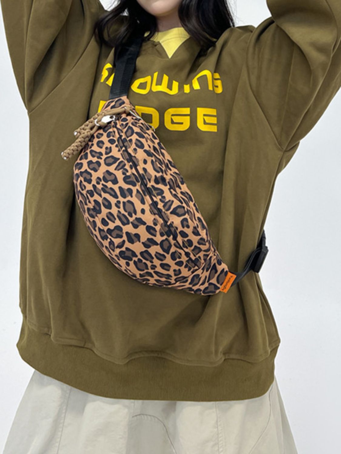 Leopard Nylon Crossbody Bag