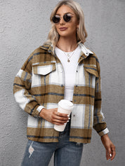 Ivy Lane Plaid Long Sleeve Shirt Jacket