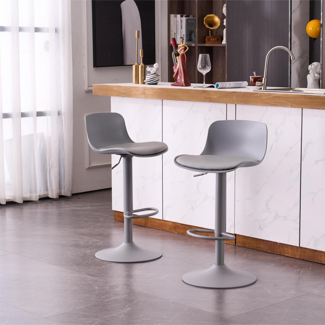 YOUNIKE Bar Stools Modern PU Leather Adjustable Swivel Stools