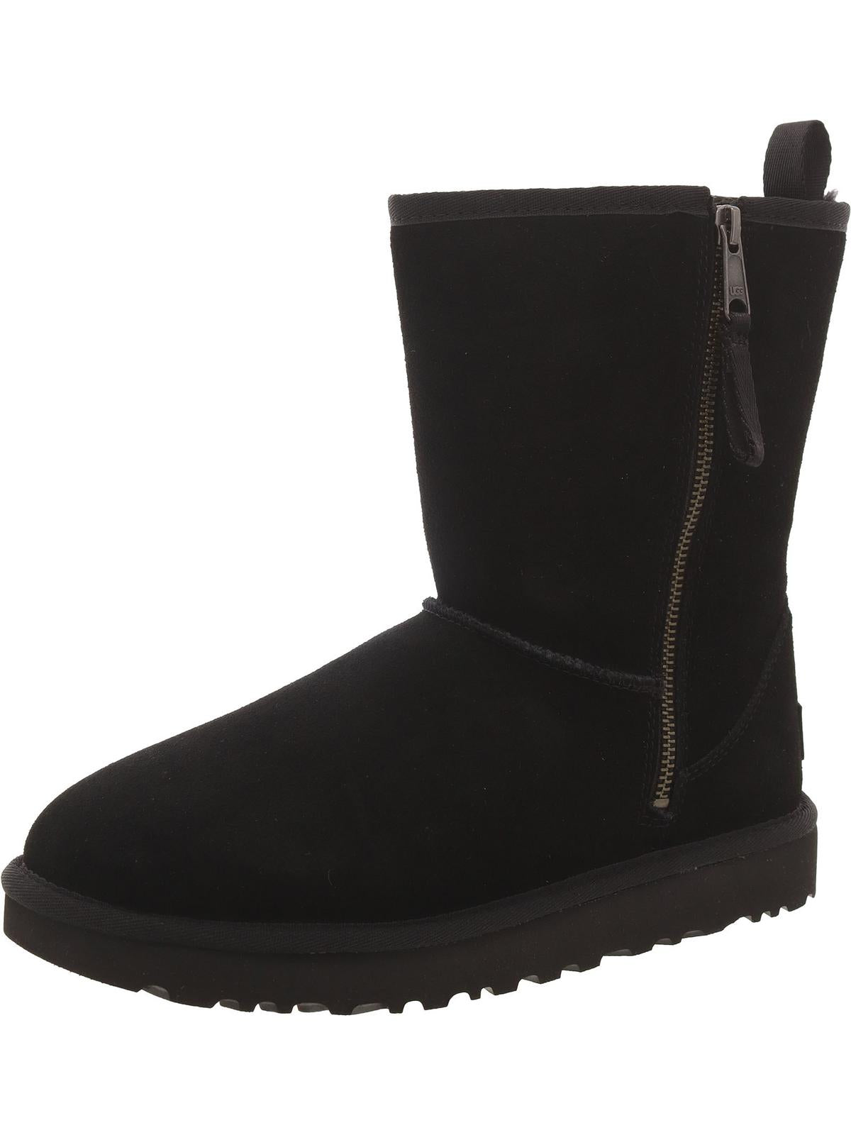 Classic Short Zip Womens Suede Lined Winter & Snow Boots